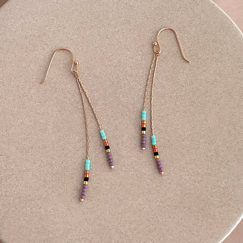 Candyce - Rose Gold Minimalist Beaded Earrings