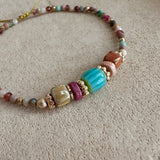 Monica - Bracelet millefiori & perles de gemme