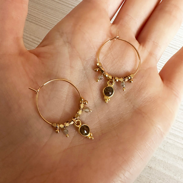 Inaya - Labradorite Hoop Earrings