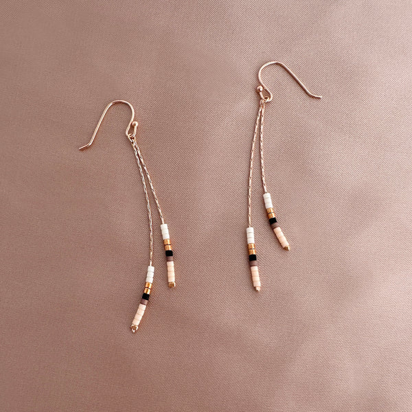 Candyce - Rose Gold Minimalist Beaded Earrings