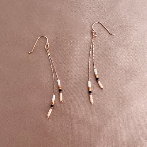 Candyce - Rose Gold Minimalist Beaded Earrings