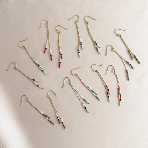 Candyce - Beaded Chain Earrings
