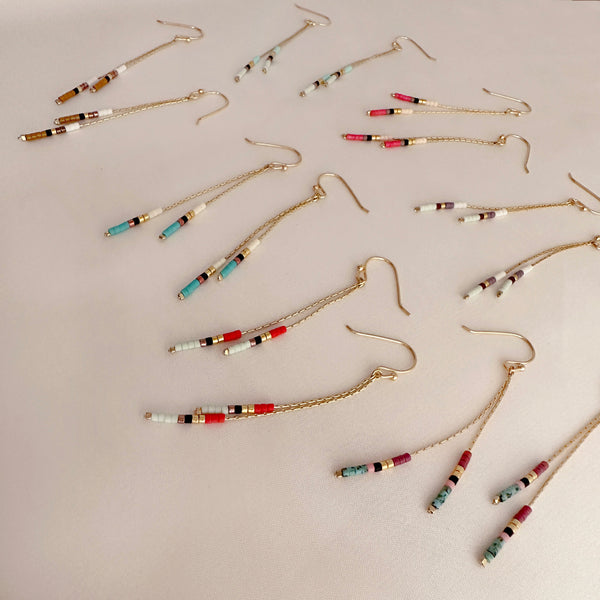 Candyce - Beaded Chain Earrings