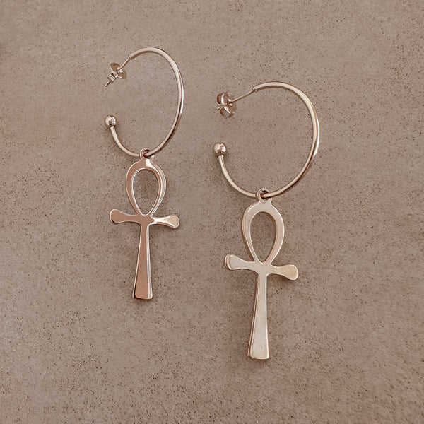 Ayana - Ankh Key Hoops