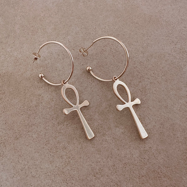 Ayana - Ankh Key Hoops