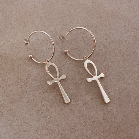 Ayana - Ankh Key Hoops