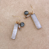 Eleana - Moonstone Bar Earrings