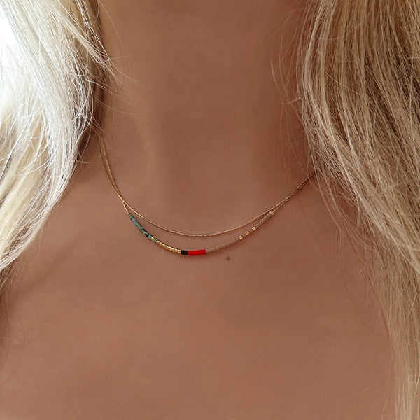 Elvira - Multicolor Dainty Double Necklace