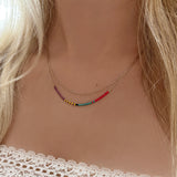Elvira - Multicolor Dainty Double Necklace