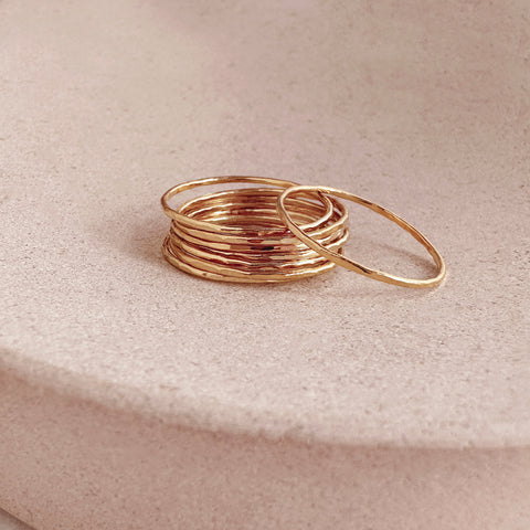 Cecily - Dainty Hammered Ring