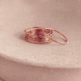 Cecily - Dainty Hammered Ring in Rose Gold