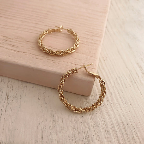 Althea - Gold Twisted Hoops