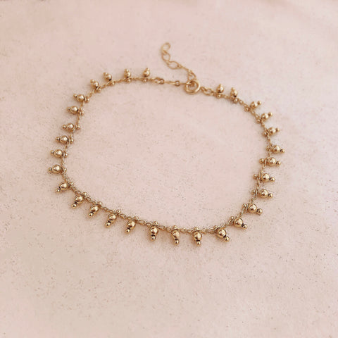 Rebecca - Gold Beaded Anklet