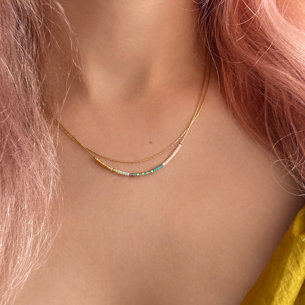 Elvira - Multicolor Dainty Double Necklace