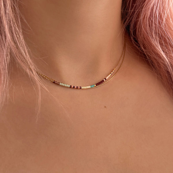 Elvira - Multicolor Dainty Double Necklace