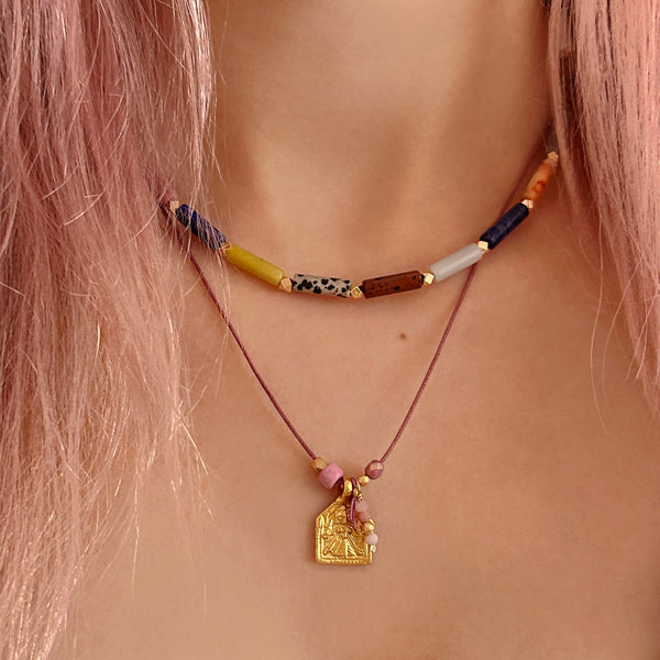 Imogen - Multicolor Gemstone Necklace
