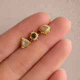 Naira - Peach Moonstone Eye Studs