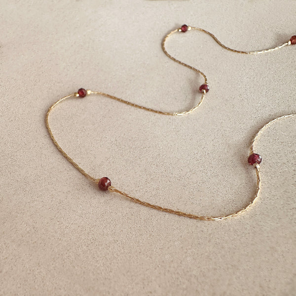 Bridget - Dainty Garnet Necklace