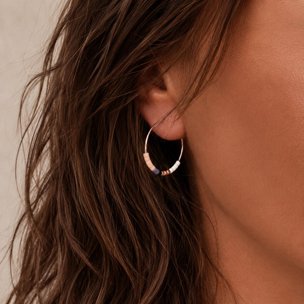 Irina - Beaded Hoop Earrings