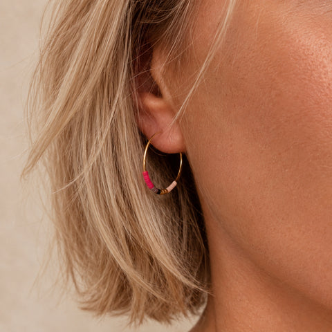 Irina - Beaded Hoop Earrings