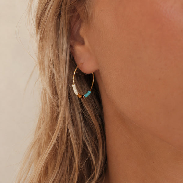 Irina - Beaded Hoop Earrings