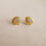 Naira - Peach Moonstone Eye Studs