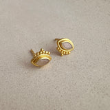 Naira - Peach Moonstone Eye Studs