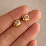 Naira - Peach Moonstone Eye Studs