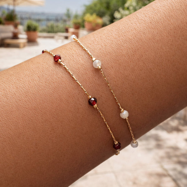 Regan - Bracelet Grenat