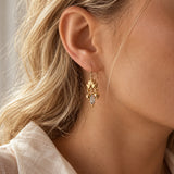 Sanae - Lotus Gemstone Earrings