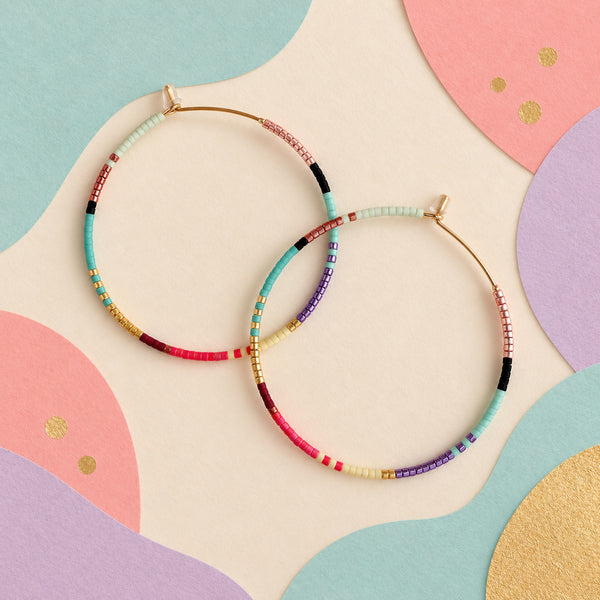 Sorina - Large Beaded Hoops