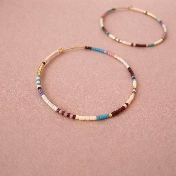 Sorina - Large Beaded Hoops