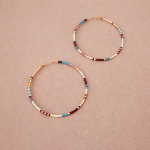 Sorina - Large Beaded Hoops