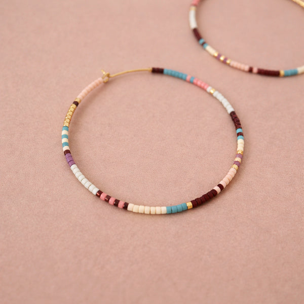 Sorina - Large Beaded Hoops