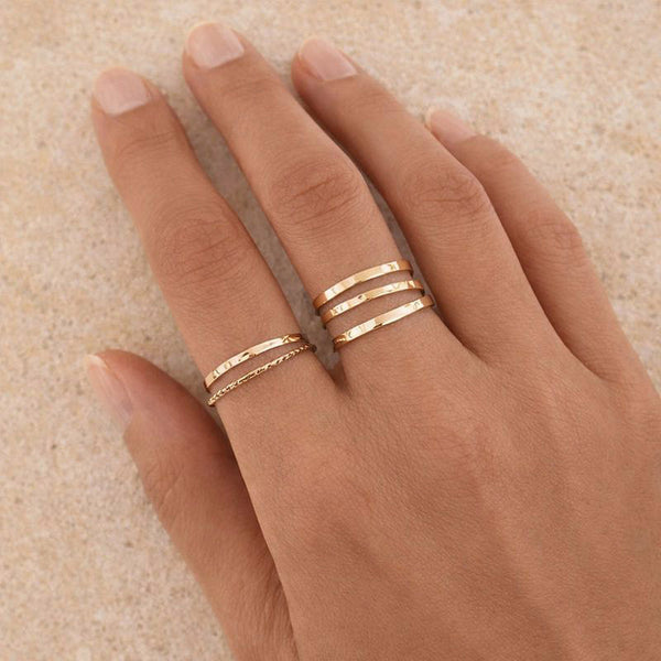 Lucy - Bague Fine Texturée