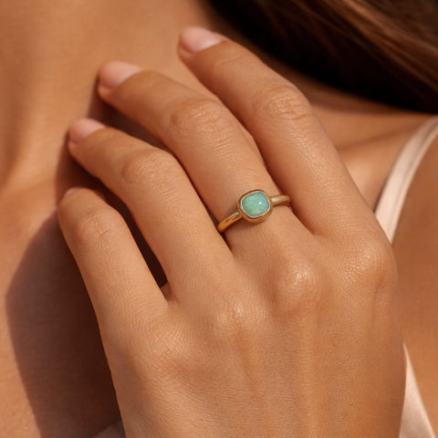 Wendy - Amazonite Ring - Kurafuchi