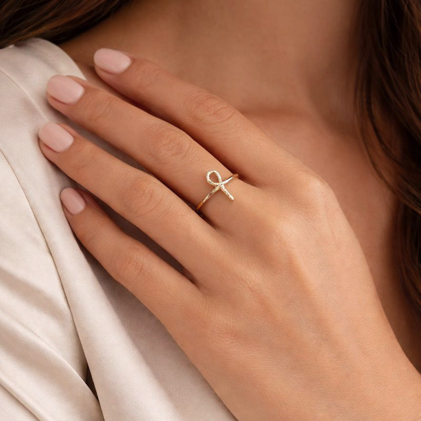 Hayat - Textured Ankh Ring