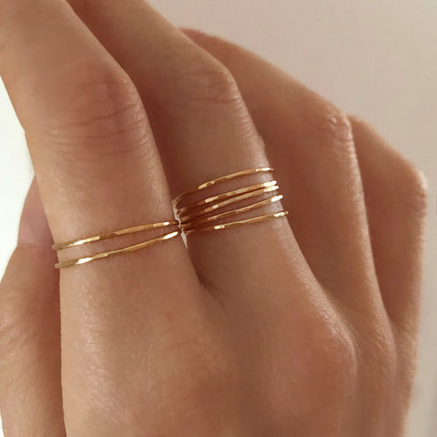 Cecily - Dainty Hammered Ring
