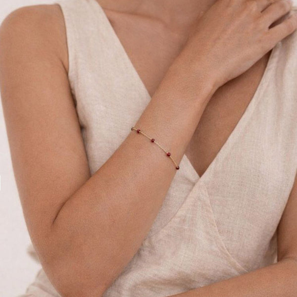Regan - Bracelet Grenat