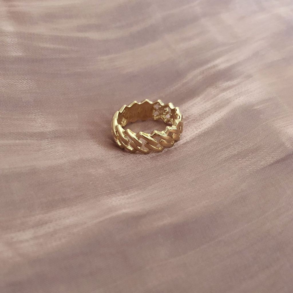 Addison - Gold Geometric Net Ring