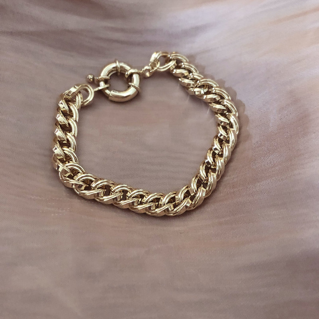 Buy Gold Bracelet for Women, Stack Bracelet, Chunky Chain Link Bracelet,  18K Gold Filled Bracelet, Gold Chain Bracelet, Gold Curb Bracelet Online in  India - Etsy