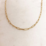 Dainty paperclip chain, featuring oval links. Available in many lengths.