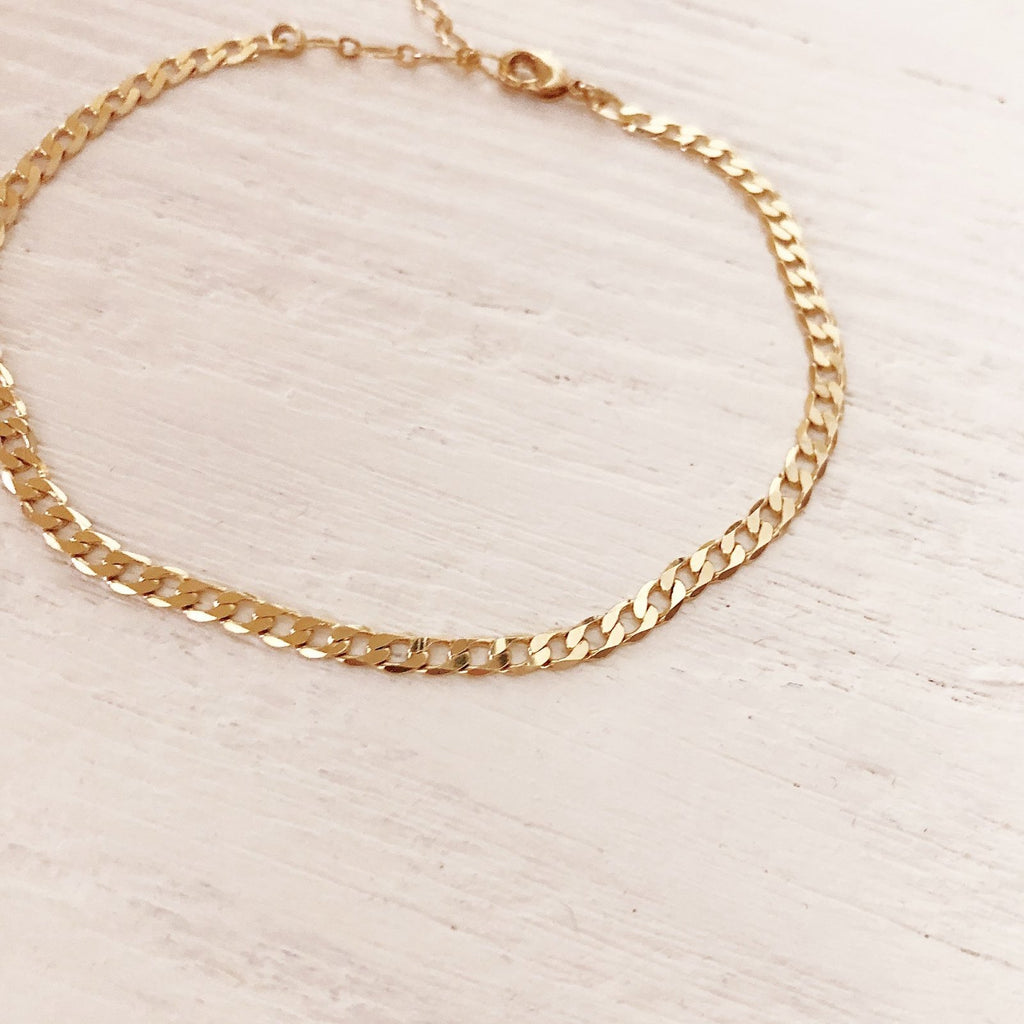 Gold chain ankle bracelet discount
