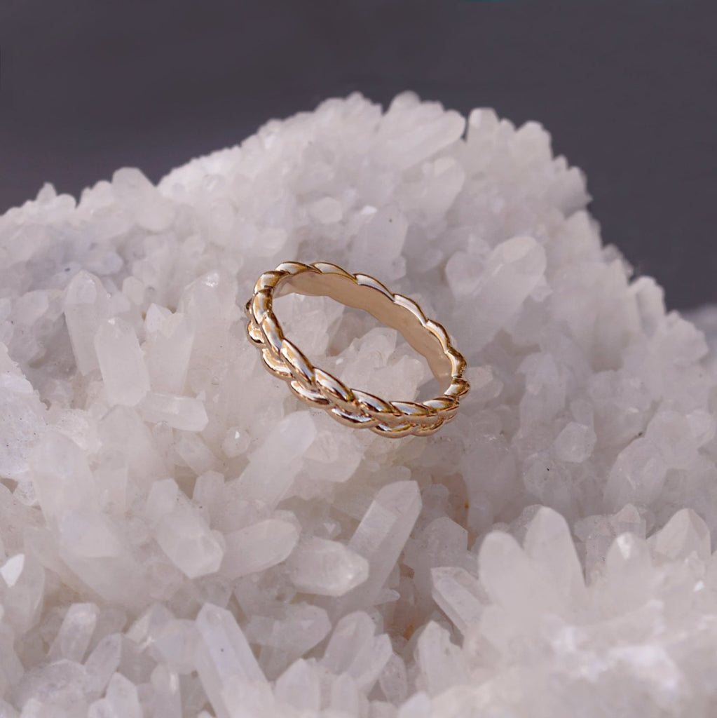 Ava - Gold Braid Boho Dainty Ring