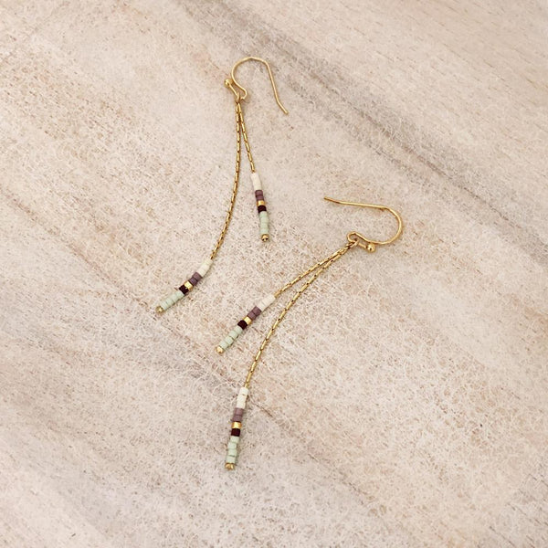 Candyce - Minimalist Beaded Earrings in Gold - Kurafuchi