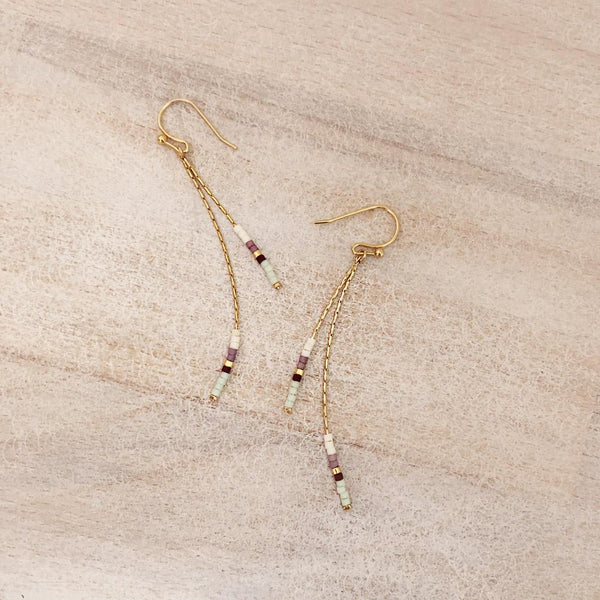 Candyce - Minimalist Beaded Earrings in Gold - Kurafuchi