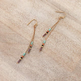 Candyce - Rose Gold Minimalist Beaded Earrings - Kurafuchi