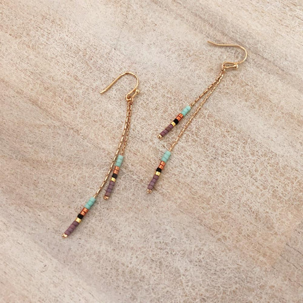 Candyce - Rose Gold Minimalist Beaded Earrings - Kurafuchi