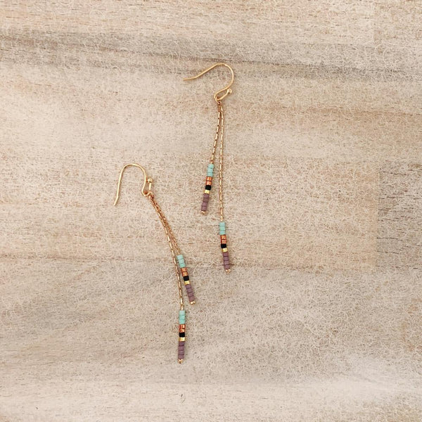 Candyce - Rose Gold Minimalist Beaded Earrings - Kurafuchi