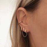 Carlena - Chained CZ Hoops - Kurafuchi